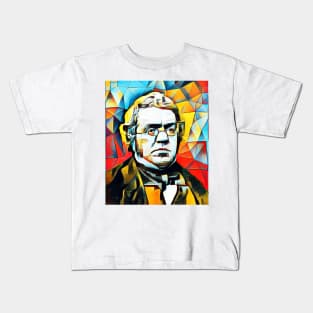 William Makepeace Thackeray Abstract Portrait | William Makepeace Thackeray Abstract Artwork 15 Kids T-Shirt